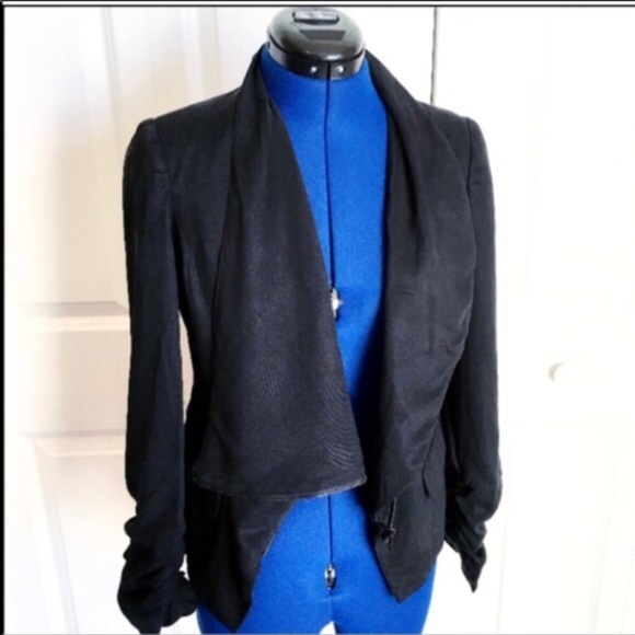 Black Asymmetrical Zipper Jacket - Picture 3 of 4